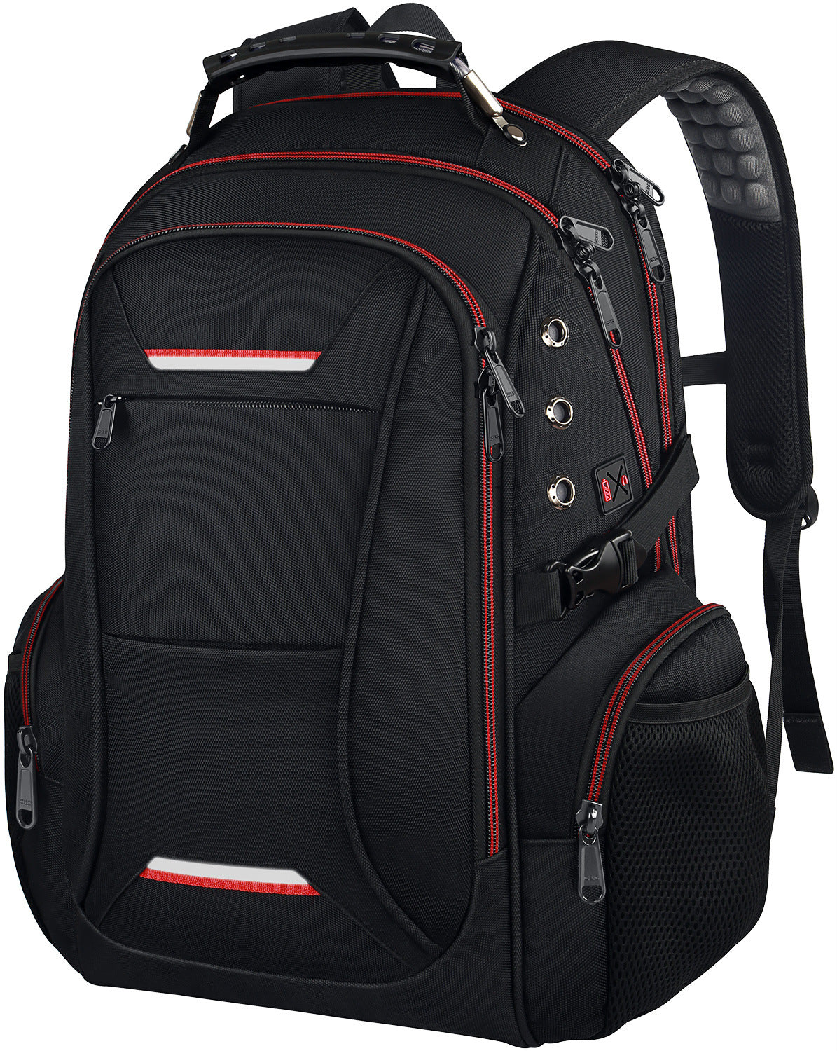 red zipper fanlosn korean style business backpack,custom,side