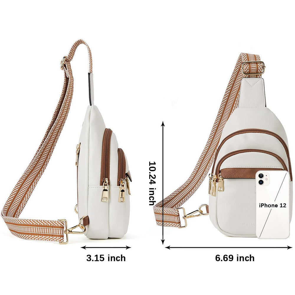 white pu leather crossbody sling bag,women,dimensions