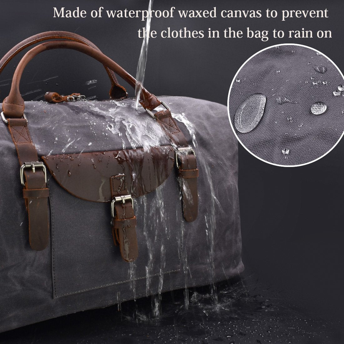 gray men canvas duffel bag,custom,detail 04