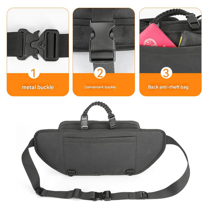 black polyester tactical waist pack,custom,back