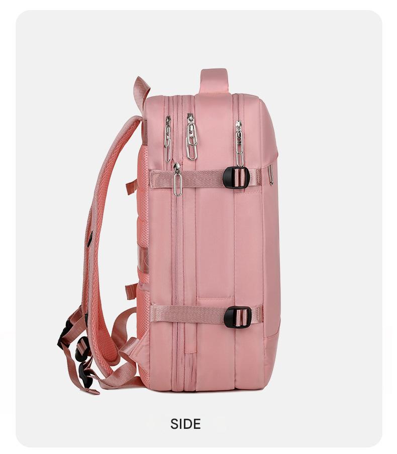 pink lightweight travel backpack,custom,side 04