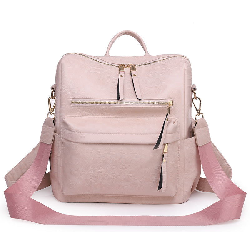 Large colorful women's convertible backpack product view 3