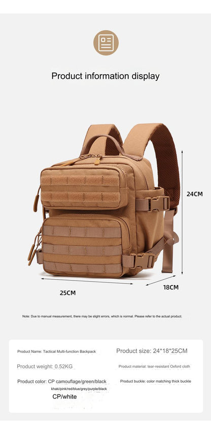 0.52kg lightweight tactical backpack with compact 24x18x25cm size