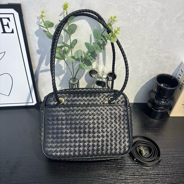 Crossbody Woven Women's Bag Retro Camera Bag Shoulder Underarm Bag