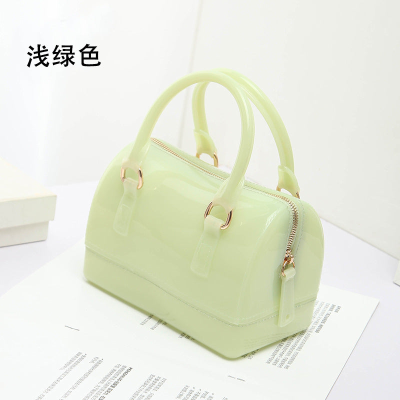 2024 Spring and Summer One Shoulder Crossbody Portable Candy Transparent Mini Mini Pillow Gel Bag