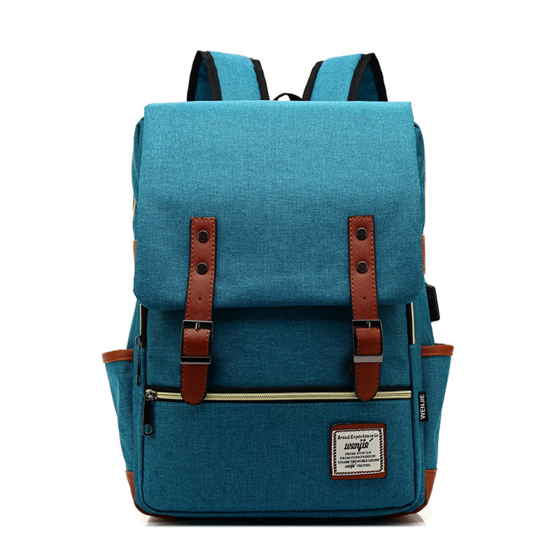 Customized New Product USB Personalized Retro Men's and Women's Outdoor Canvas Large Travel Backpack Fashion Backpack Wholesale