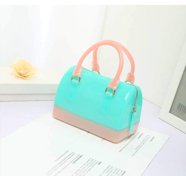 2024 Spring and Summer One Shoulder Crossbody Portable Candy Transparent Mini Mini Pillow Gel Bag