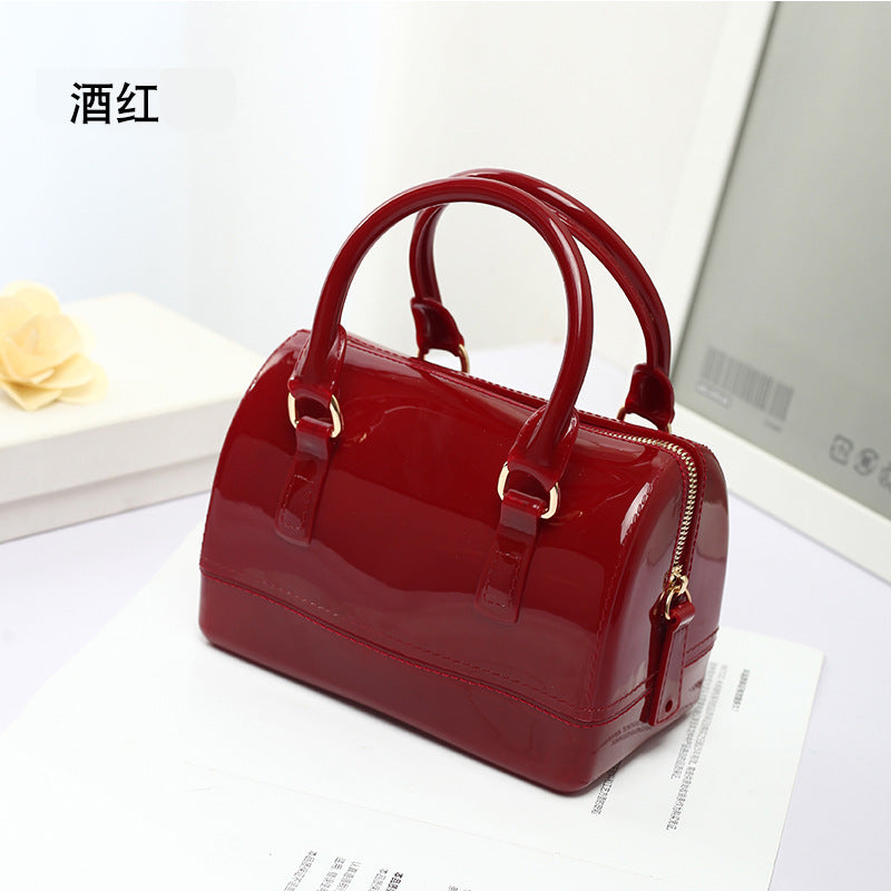 2024 Spring and Summer One Shoulder Crossbody Portable Candy Transparent Mini Mini Pillow Gel Bag