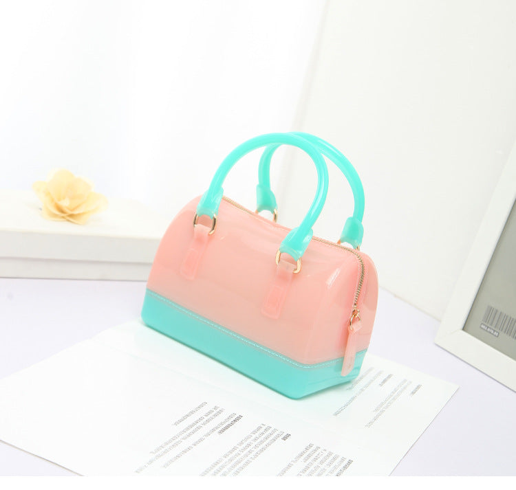 2024 Spring and Summer One Shoulder Crossbody Portable Candy Transparent Mini Mini Pillow Gel Bag