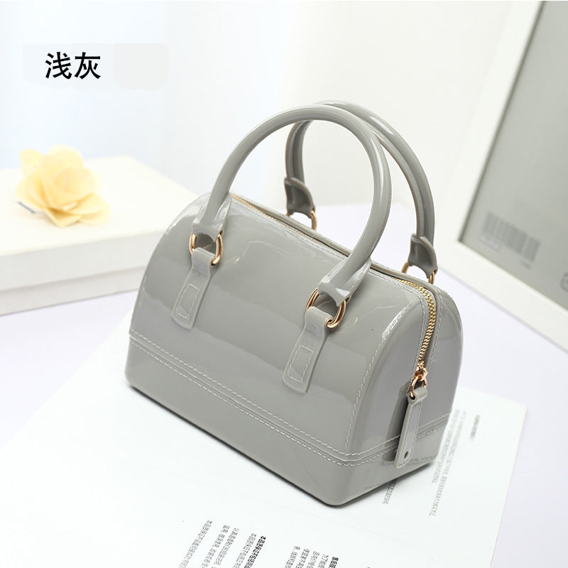 2024 Spring and Summer One Shoulder Crossbody Portable Candy Transparent Mini Mini Pillow Gel Bag