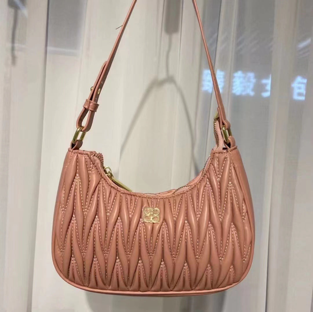 New Women's Bag Underarm Bag Handbag Cute Pleated Large Capacity Cloud Bag Korean Style Bags Crossbody Wholesale