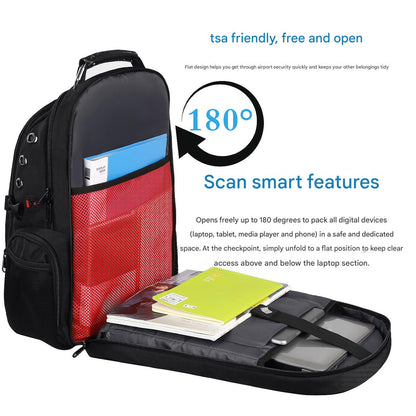 tsa friendly laptop backpack with 180 degree laptop compartment opening 03