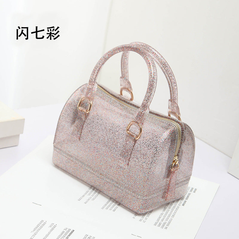 2024 Spring and Summer One Shoulder Crossbody Portable Candy Transparent Mini Mini Pillow Gel Bag