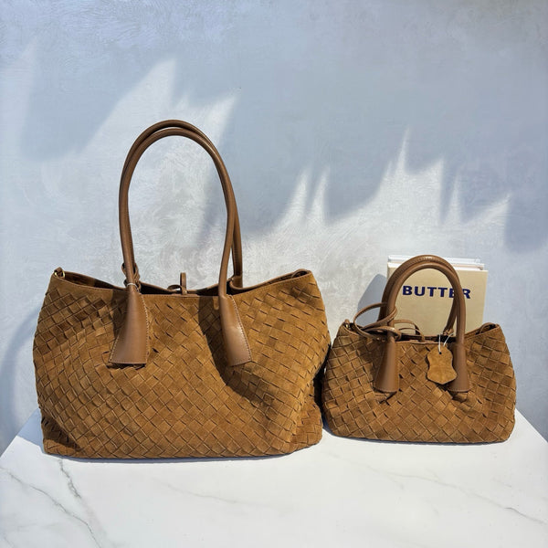 Winter Matte Woven Tote Bag  Underarm Bag For Women Large  Mommy Bag