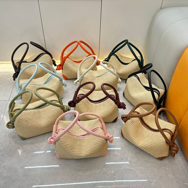 Vintage Trendy Raffia Woven Handbag Casual Shoulder Crossbody Women's Bag