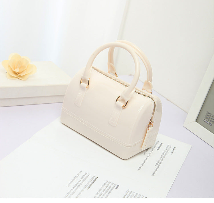 2024 Spring and Summer One Shoulder Crossbody Portable Candy Transparent Mini Mini Pillow Gel Bag