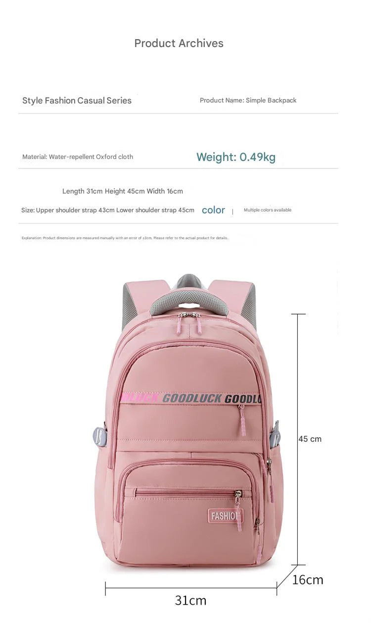 31x16x45cm large school backpack with spacious storage design