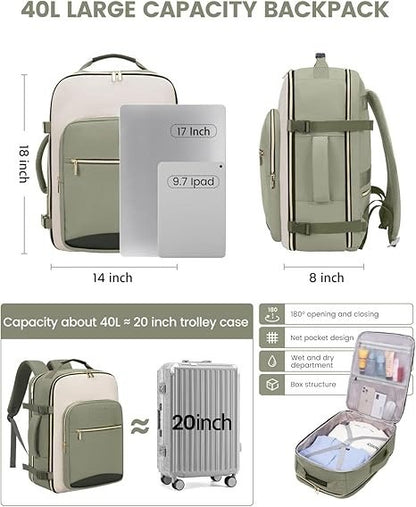 40l commuter backpack size chart for travel and work