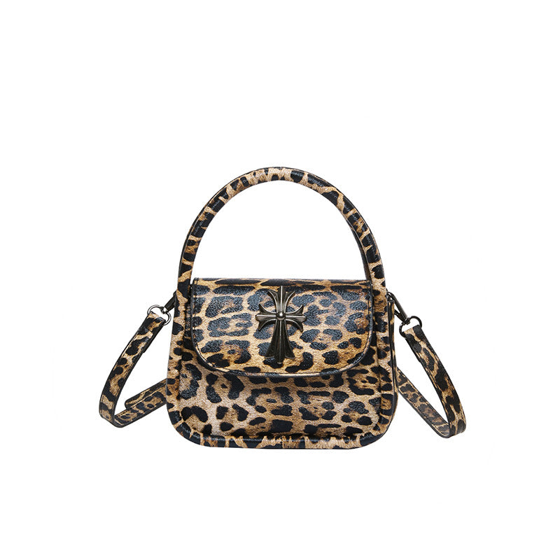 Popular Leopard Print Elegant Tote 2024 Summer New Personalized Retro Shoulder Bag Cross Crossbody Women's Bag