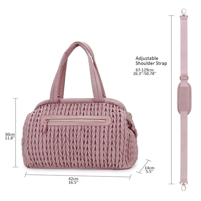 43 cm diaper bag tote with 67 to 129 cm adjustable padded shoulder strap