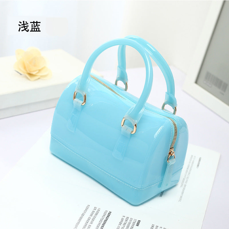 2024 Spring and Summer One Shoulder Crossbody Portable Candy Transparent Mini Mini Pillow Gel Bag