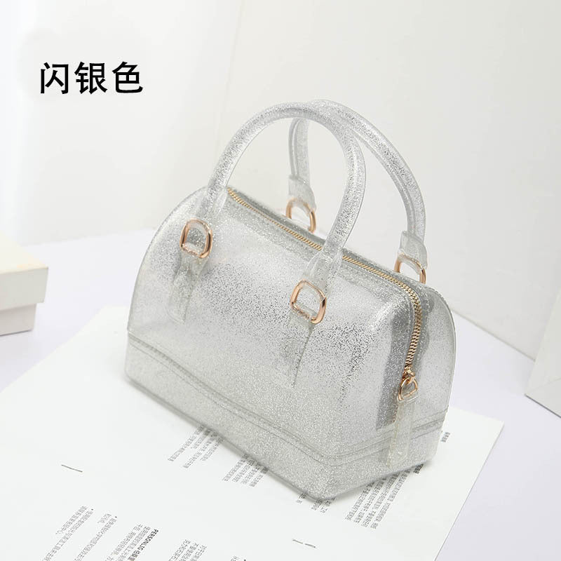 2024 Spring and Summer One Shoulder Crossbody Portable Candy Transparent Mini Mini Pillow Gel Bag