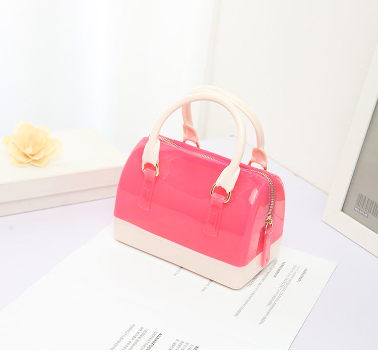 2024 Spring and Summer One Shoulder Crossbody Portable Candy Transparent Mini Mini Pillow Gel Bag