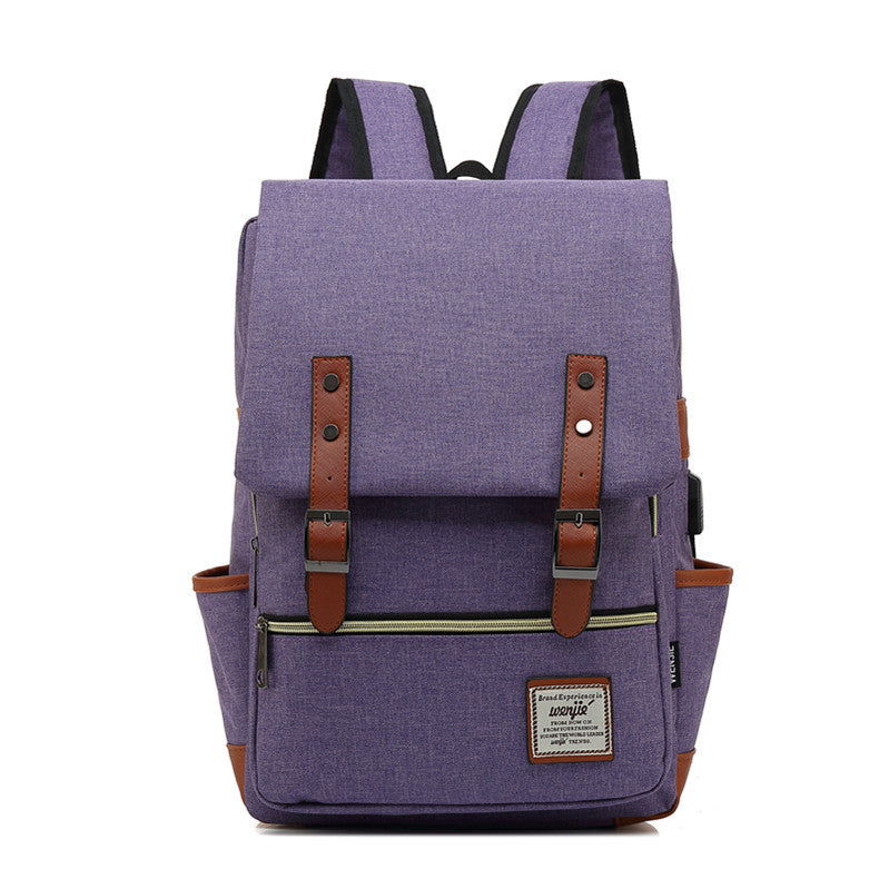 Customized New Product USB Personalized Retro Men's and Women's Outdoor Canvas Large Travel Backpack Fashion Backpack Wholesale