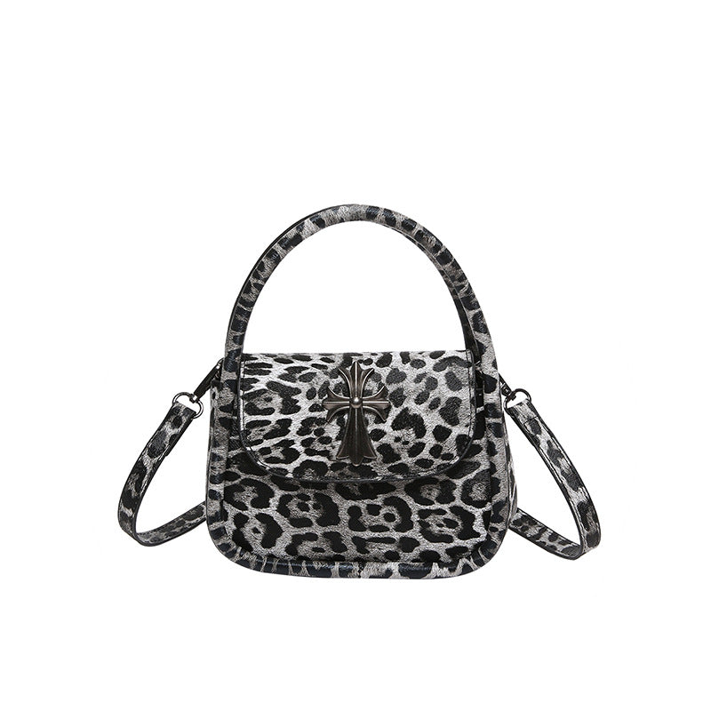 Popular Leopard Print Elegant Tote 2024 Summer New Personalized Retro Shoulder Bag Cross Crossbody Women's Bag