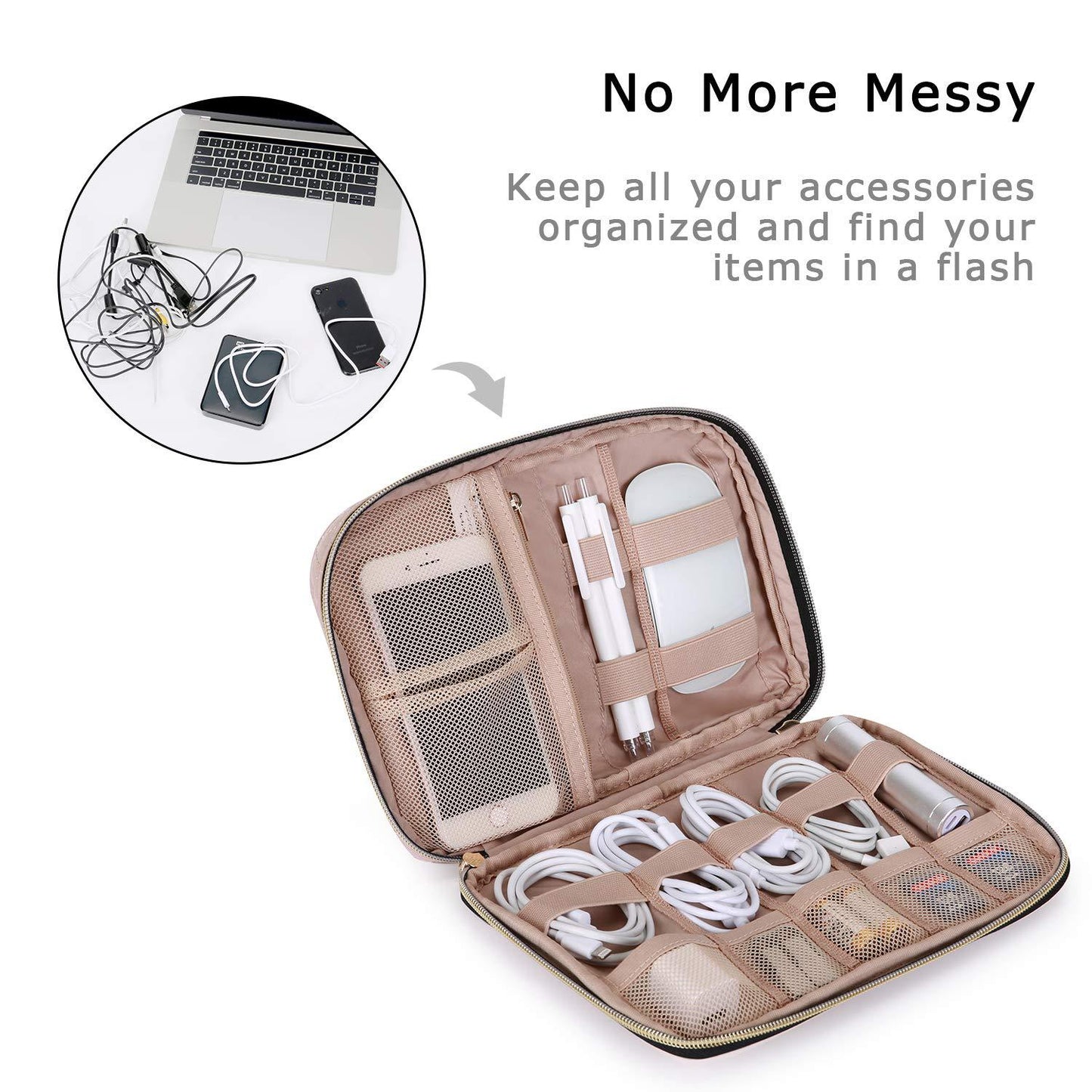 New Digital Storage Bag Female Portable and Versatile Data Cable Headset Charger Electronic Accessories Bag