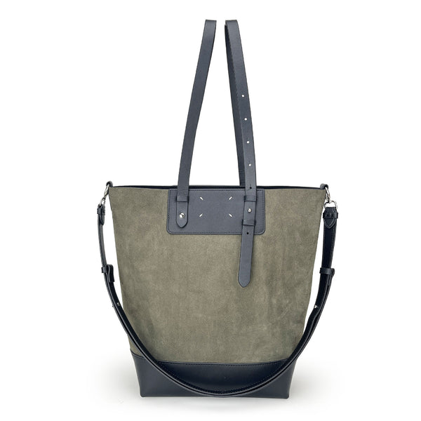 Frosted Stitching Spliced Vintage Tote Bag Crossbody Underarm Handbag for Women
