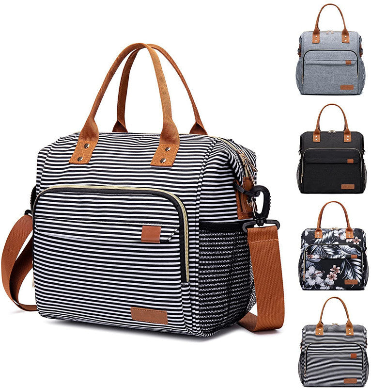 Customizable New Adjustable Shoulder Strap Oxford Cloth Insulation Bag Outdoor Large Capacity Fresh-Keeping Picnic Bento Lunch Box Bag