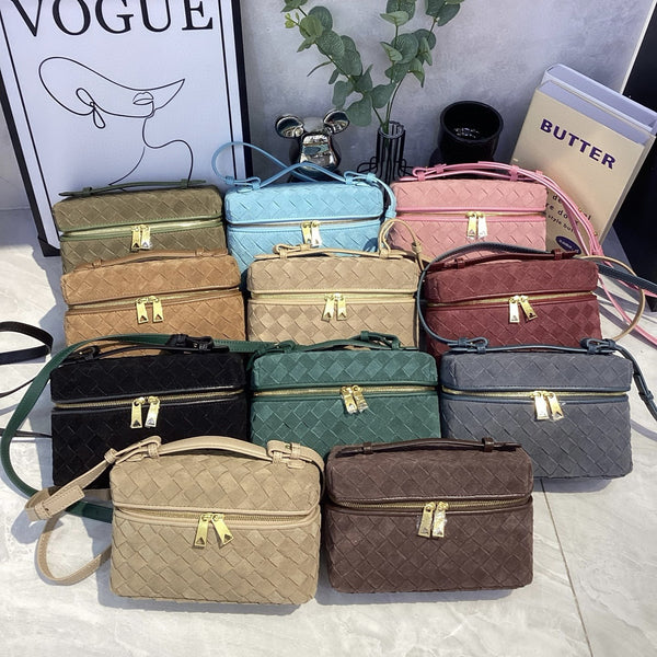 Frosted Genuine Leather Box Bag Handbag Fashion Crossbody Women's Bag