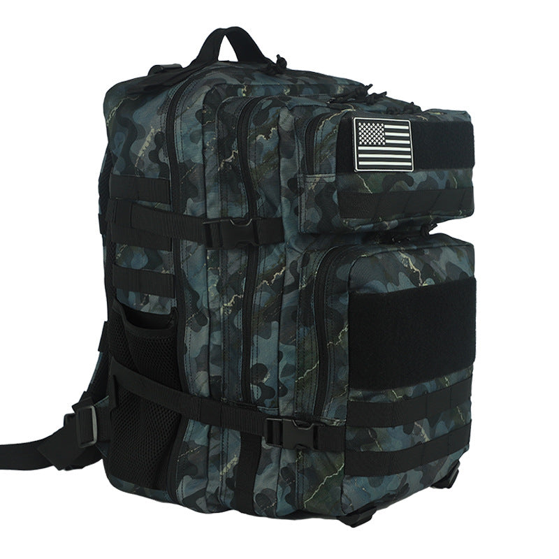 Customized New Product 45l Camouflage Tactics Backpack Outdoor Sports Cycling Backpack Camouflage Mountaineering Travel Bag Wholesale