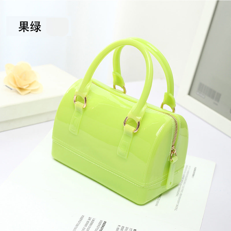 2024 Spring and Summer One Shoulder Crossbody Portable Candy Transparent Mini Mini Pillow Gel Bag