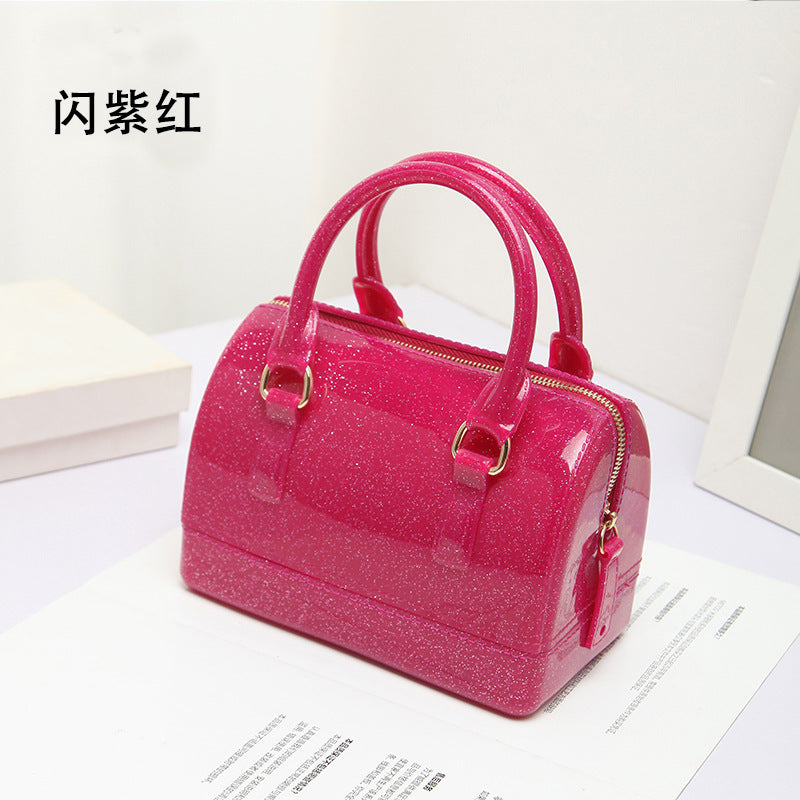 2024 Spring and Summer One Shoulder Crossbody Portable Candy Transparent Mini Mini Pillow Gel Bag