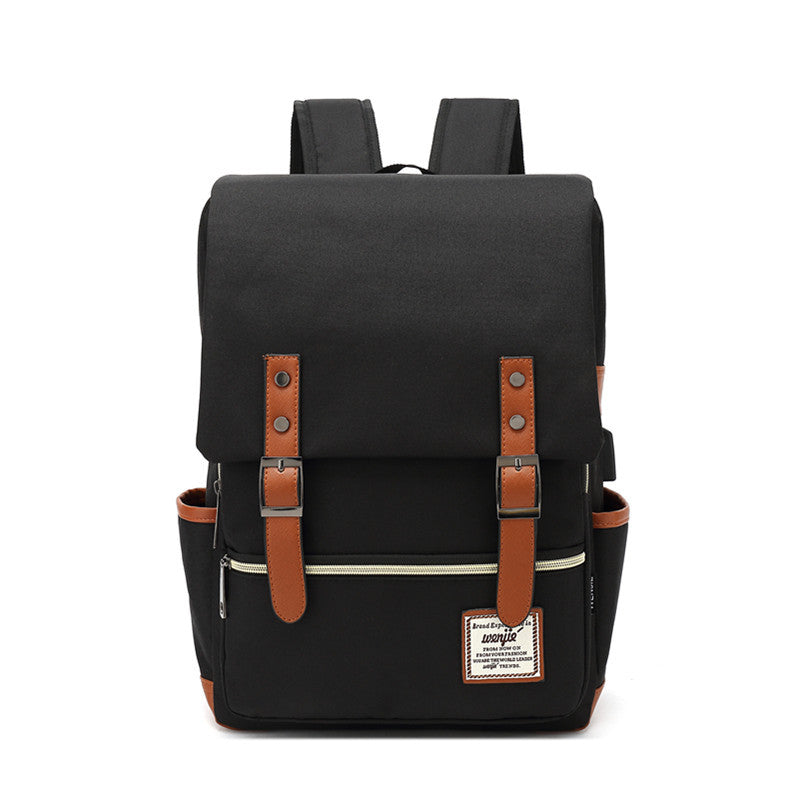 Customized New Product USB Personalized Retro Men's and Women's Outdoor Canvas Large Travel Backpack Fashion Backpack Wholesale