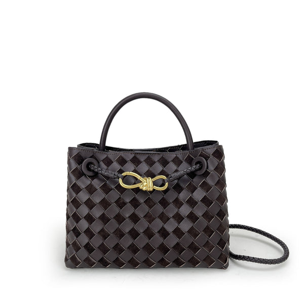 Frosted Cowhide Woven Women's Bag Casual Gradient Color Suede Leather Handbag