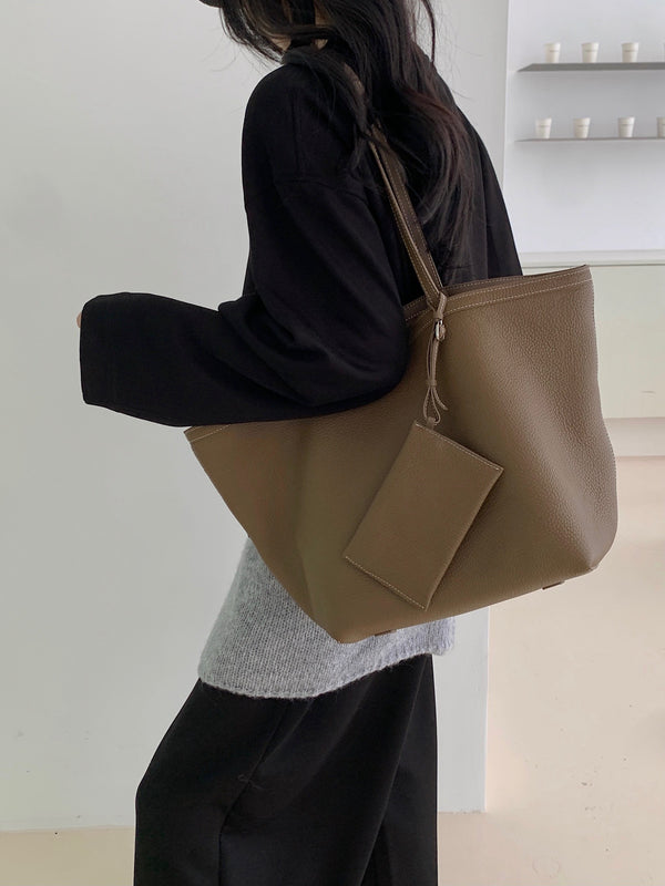 Retro Large Capacity Bag Women's New Fashion Soft Simple Tote Bag