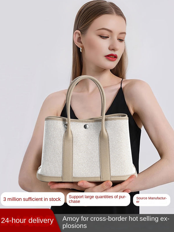 Trending Women's Handbag Cowhide Large Canvas Tote Bag Women Bags