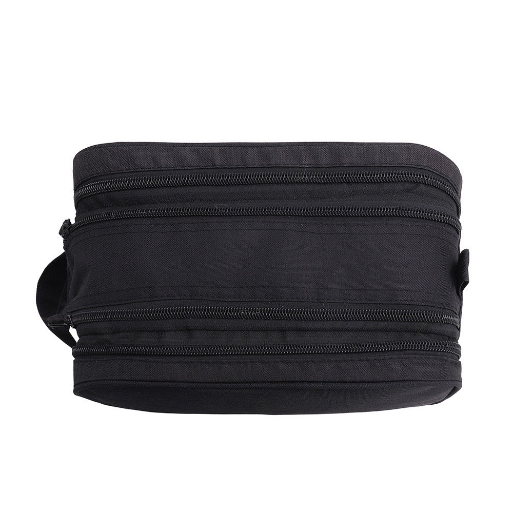 Large Capacity Lay Flat Cosmetic Bag | PU Leather Travel Toiletry Organizer