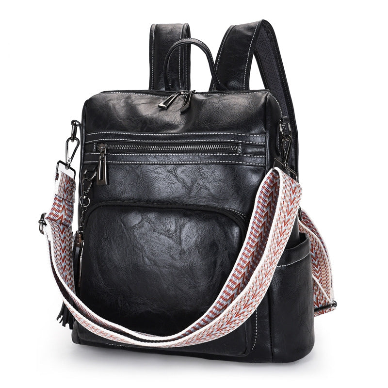 Customizable Retro Large Ladies Backpack 2 Pieces Set College Bags For Women