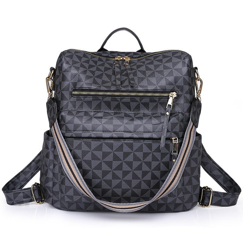 Wholesale Customizable Large Capacity Backpack Retro  Pu Leather Women's Backpack Backpacks For Teen Girls