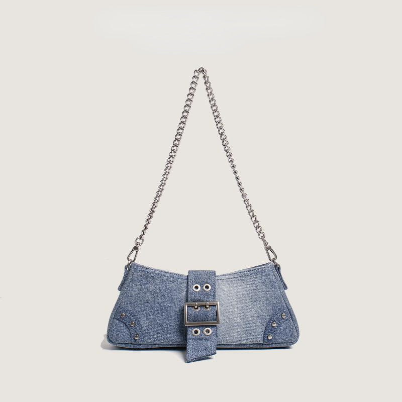 New Sweet Style Denim One Shoulder Armpit Bag Travel Wallet