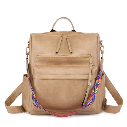 Customizable  Retro  Pu Leather Women's Backpack Backpacks For Teen Girls
