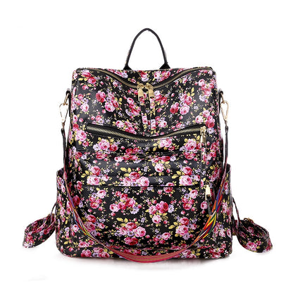 Customizable  Retro  Pu Leather Women's Backpack Backpacks For Teen Girls