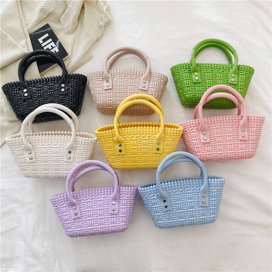 Fashion Handheld Woven Bag Mini Tote Women's Bag Fashion Ladies Mini Jelly Bag