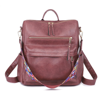 Customizable  Retro  Pu Leather Women's Backpack Backpacks For Teen Girls