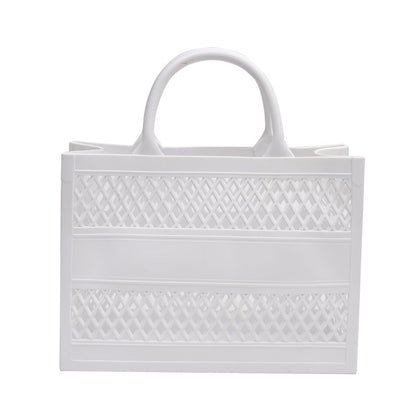Summer New Candy Color Hollow Beach Bag Pvc Shopping Basket Jelly Bag