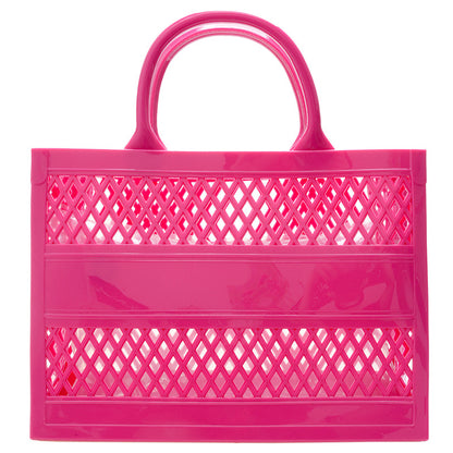 Summer New Candy Color Hollow Beach Bag Pvc Shopping Basket Jelly Bag